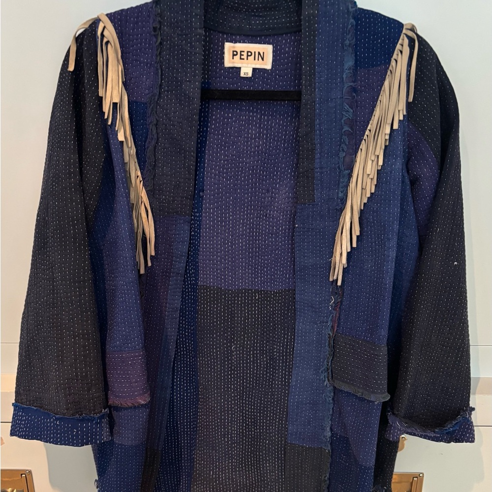 Anthropologie Pepin Cotton Fringe Jacket